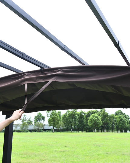 Outdoor Retractable Pergola 10' x 10', Metal Patio Gazebo Pergola