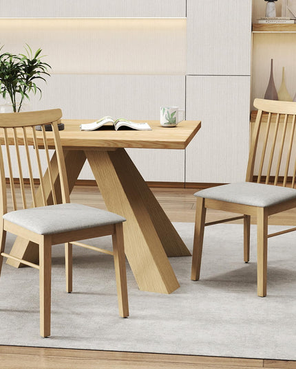 Giantex Fabric Upholstered Kitchen Armless Chairs w/Rubber Wood Frame