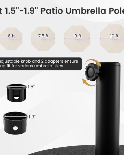 Base de parasol excentré Giantex remplissable avec 2 adaptateurs