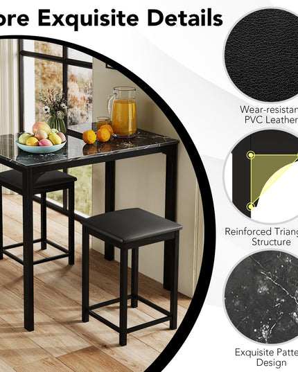 Giantex Dining Table Set for 2, Kitchen Table Set with Counter Height Dining Table