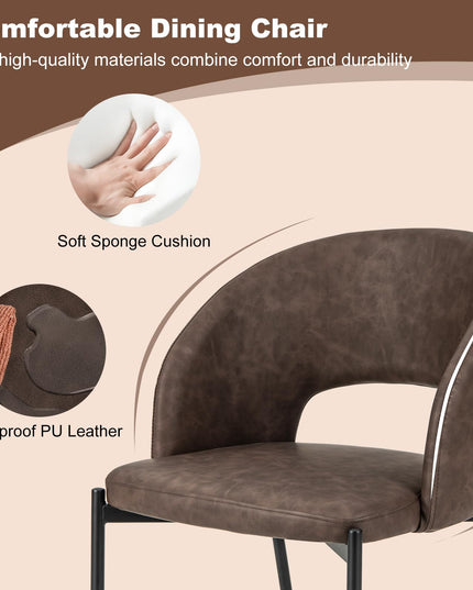 Giantex Dining Chairs, Upholstered Accent Chairs w/High-Density Sponge Cushion