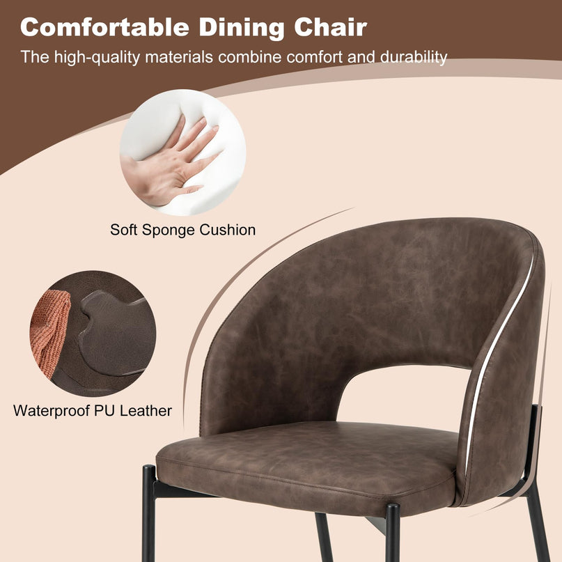 Giantex Dining Chairs, Upholstered Accent Chairs w/High-Density Sponge Cushion