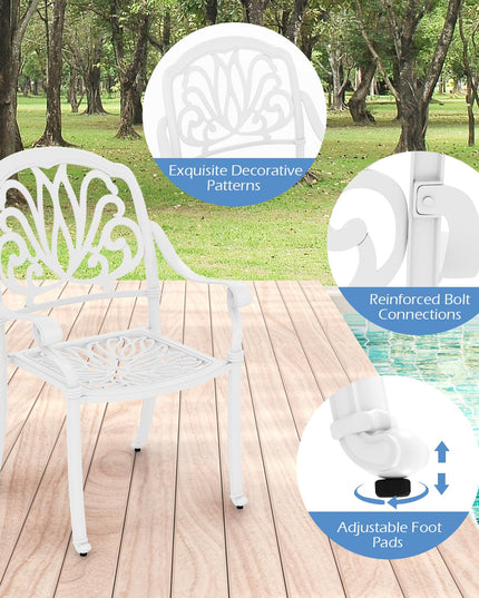 Giantex Patio Chairs, Stackable Cast Aluminum Outdoor Chairs for Lawn Porch Garden Yard