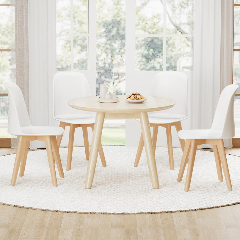 Giantex Modern Dining Chairs Set of 2/4 w/Solid Beech Wood Legs