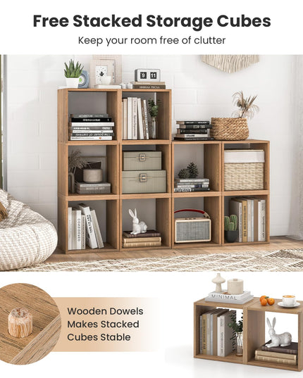 Giantex 2 Cube Bookshelf Organizer, 2-Tier Stackable Cube Storage Organizer