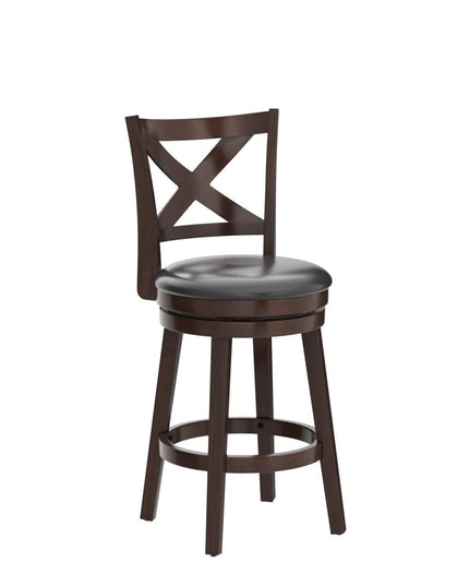 Counter Height Dining Chair, Fabric Upholstered 360 Degree Swivel, PVC Cushioned Seat, Perfect for Dining and Living Room