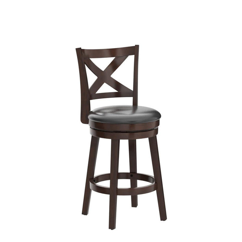 Counter Height Dining Chair, Fabric Upholstered 360 Degree Swivel, PVC Cushioned Seat, Perfect for Dining and Living Room