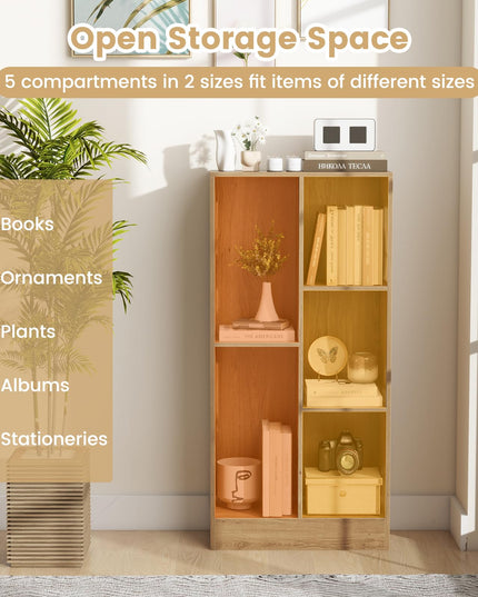 Giantex 5-Cube Bookcase Set of 1/2, Freestanding Bookshelf w/2 Anti-toppling Kits