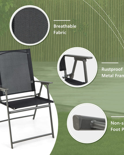 Patio Folding Chairs Set - Giantex
