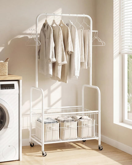 Giantex 35" Clothes Rack with Storage Basket