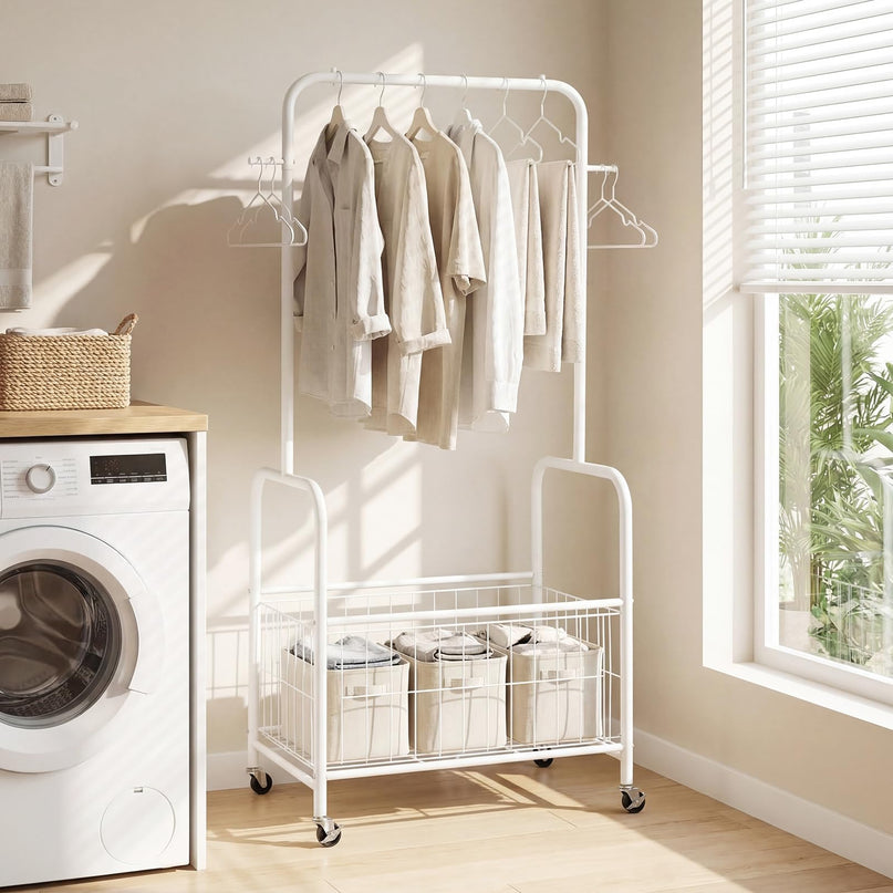 Giantex 35" Clothes Rack with Storage Basket