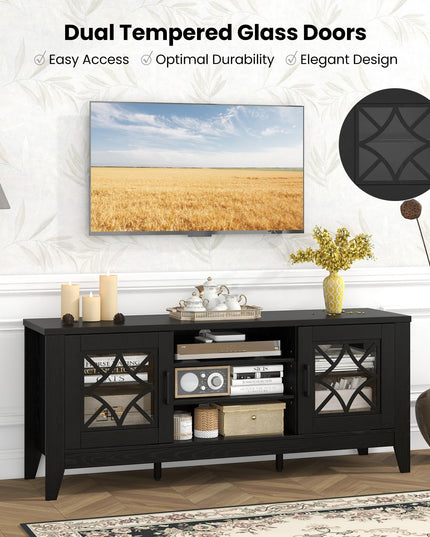 Giantex TV Stand for TVs up to 65”, Entertainment Center with 3-Position Adjustable Shelves