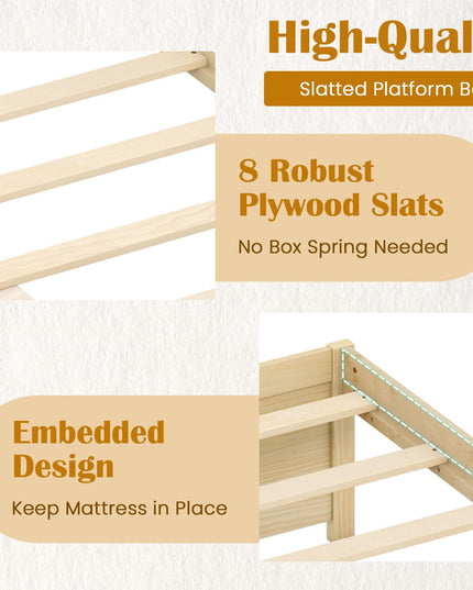 Giantex Full Size Bed Frame with 2 Storage Drawers