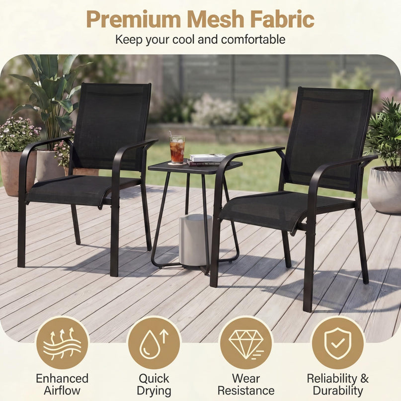 Giantex Patio Chairs Set of 2/4/6 Stackable Outdoor Dining Chairs