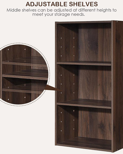 3 Shelf Bookcase Book Shelves Open Storage Cabinet