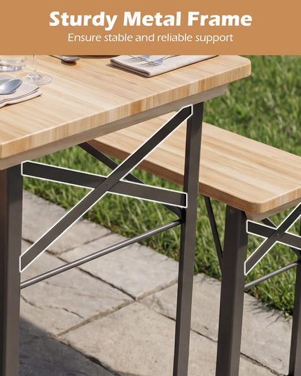 Giantex 3-Piece Folding Picnic Table with Benches Set for 4 (47")
