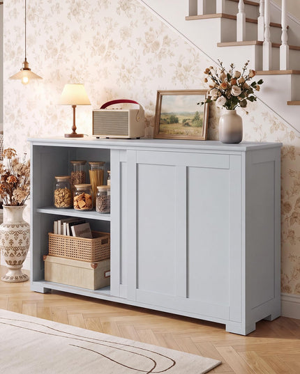 Meuble de rangement Giantex avec buffet, meuble à vin de bar à café, bahut de ferme avec porte coulissante
