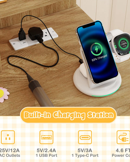 Makeup Vanity Desk with Lights & Mirror for Girls & Teenagers Bedroom