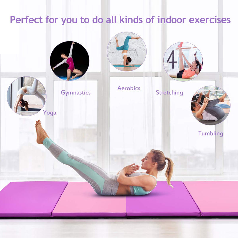 Giantex  Folding Anti-Tear Gymnastics Mat with Carrying Handles