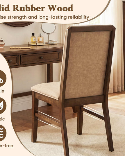 Giantex Upholstered Dining Chairs Set of 2/4 for Dining Room and Restaurant
