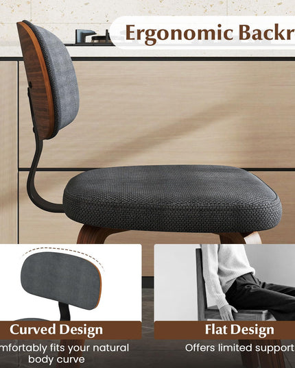 Giantex Chaises de cuisine en bois rembourrées en tissu chenille, lot de 2/4