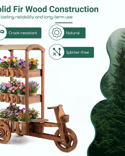 GIANTEX 3-Tier Tricycle Plant Stand with Canopy