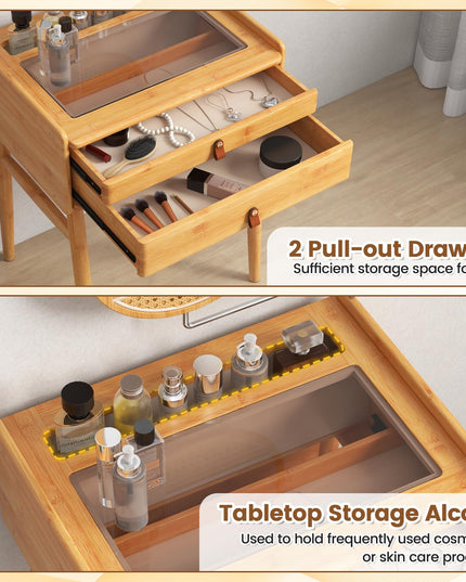 CHARMAID Makeup Vanity Table - Giantex