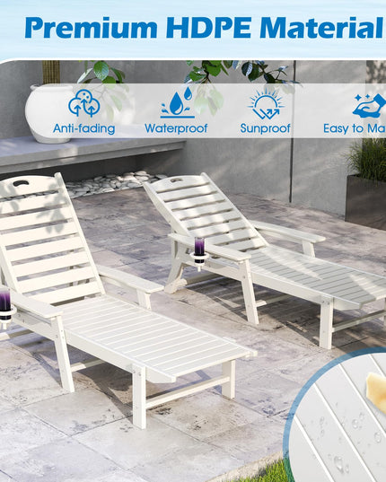 Giantex Lounge Chair Outdoor, Oversized Chaise Lounge Chair with 4-Position Backrest