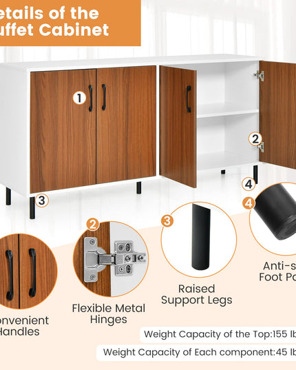 Giantex 4-Door Large Buffet Sideboard