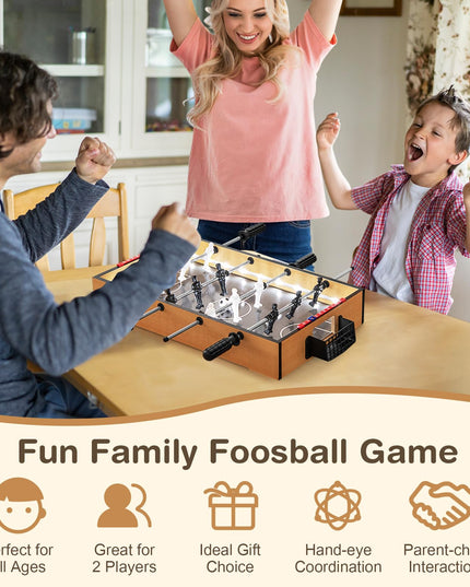 Giantex 20 Inch Foosball Table - Tabletop Football Table w/LED Lights, Realistic Players & 2 Balls