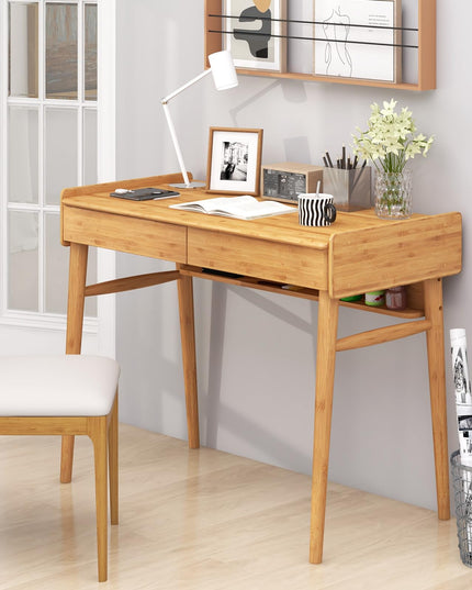 39.5" Bamboo Home Office Desk - Giantex