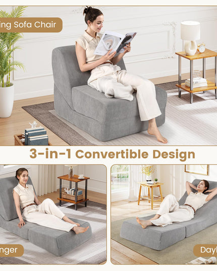 Giantex 3 in 1 Folding Sofa Bed for Living Room Bedroom Office Apartment