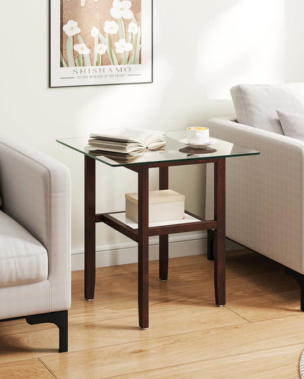 Giantex Small Coffee Table 24" Glass End Table