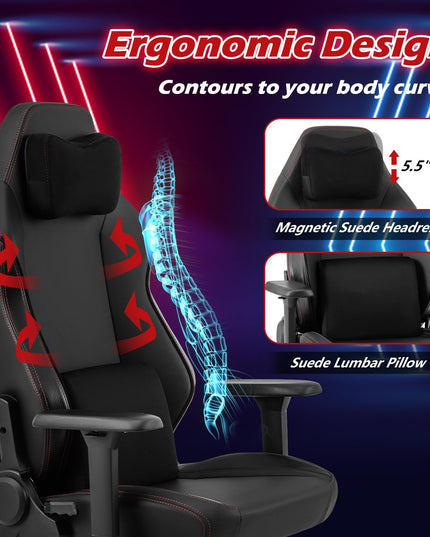 Giantex Gaming Chair Video Game Chair with Magnetic Headrest & Lumbar Support
