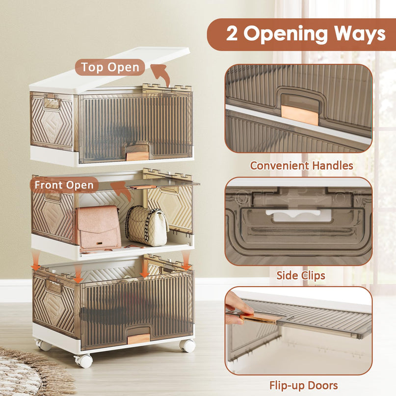 Giantex 3 Tier Stackable Storage Bins with Lids