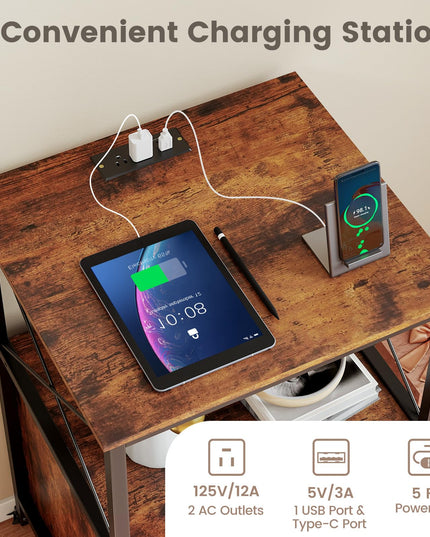 Giantex Record Player Stand with Charging Station for Living Room