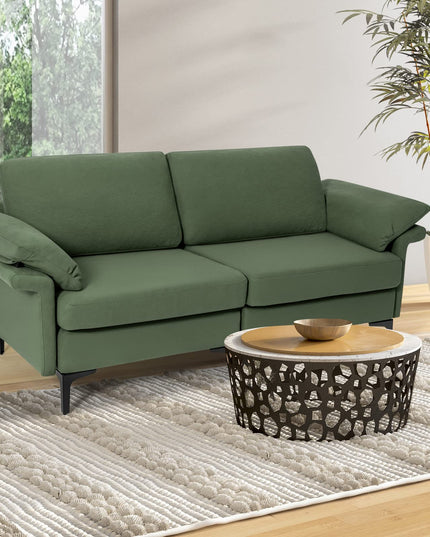 Giantex 72.5" L Loveseat, 2-Seat Sofa Couch with Removable Armrest Pillows