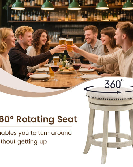 Giantex Swivel Bar Stools Set of 2/4 with Comfy Padded Seat Cushion