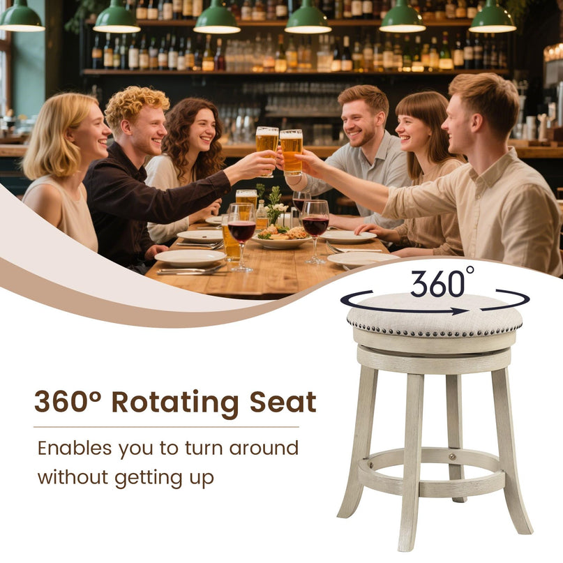 Giantex Swivel Bar Stools Set of 2/4 with Comfy Padded Seat Cushion
