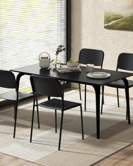 Giantex Metal Dining Chairs Set of 4, Stackable Lightweight Kitchen Chairs w/Tilted Backrest & Sturdy Metal Legs