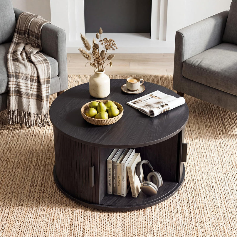 Giantex 31.5" Round Coffee Table with Storage