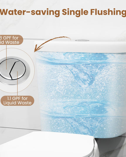 Giantex Two-Piece Elongated Toilet with 17.5" ADA Comfort Height Seat