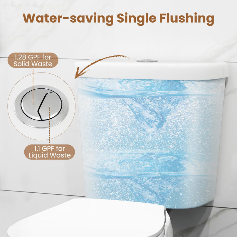 Giantex Two-Piece Elongated Toilet with 17.5" ADA Comfort Height Seat