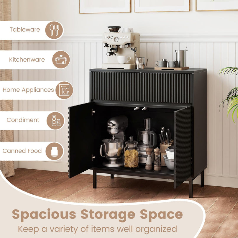 Giantex 32" Wide Buffet Cabinet with 2 Doors and 1 Drawer (1/2)
