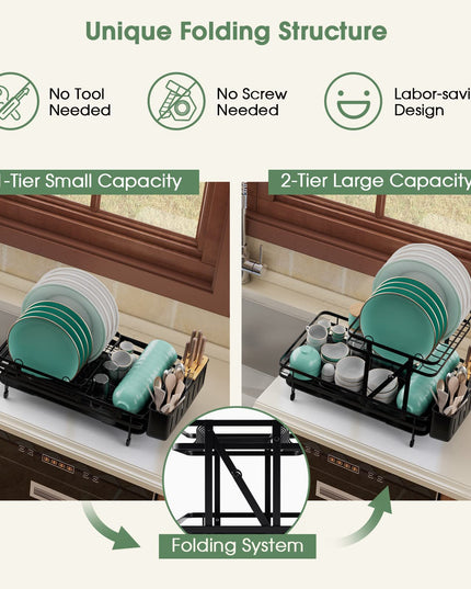 Giantex Collapsible Drying Rack & Drainboard Set