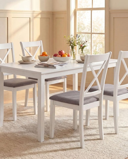Giantex Rubber Wood Dining Room Chairs with Comfortable Backrest & Padded Seat