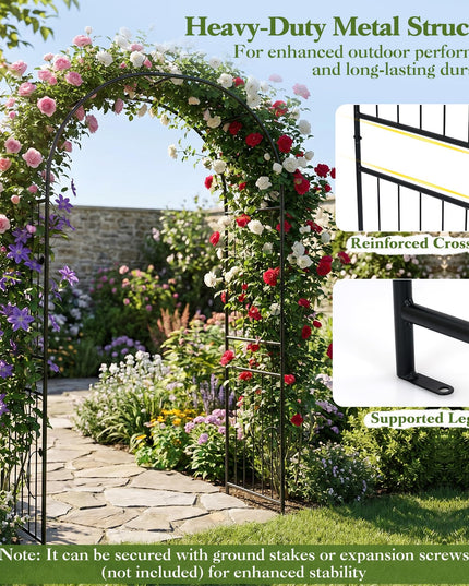 Giantex 87" Decorative Metal Garden Arbor Arch Trellis for Climbing Plants