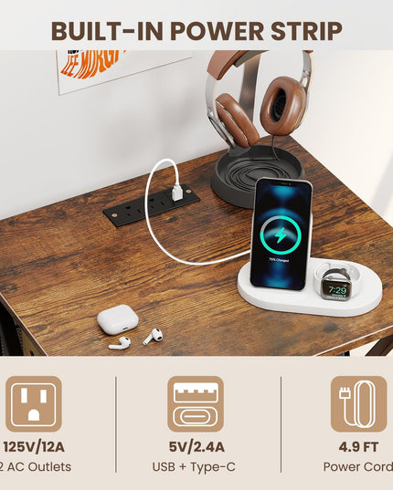 Giantex Record Player Stand with Charging Station