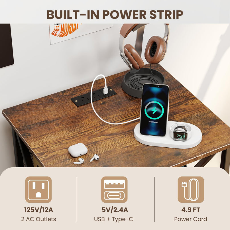 Giantex Record Player Stand with Charging Station