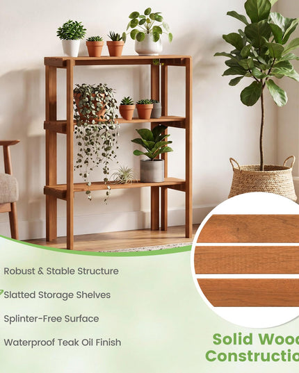 Giantex Foldable Plant Shelf for Garden Patio Balcony